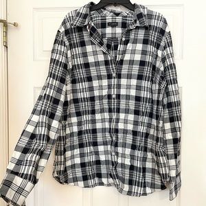 Black and white checkered button down